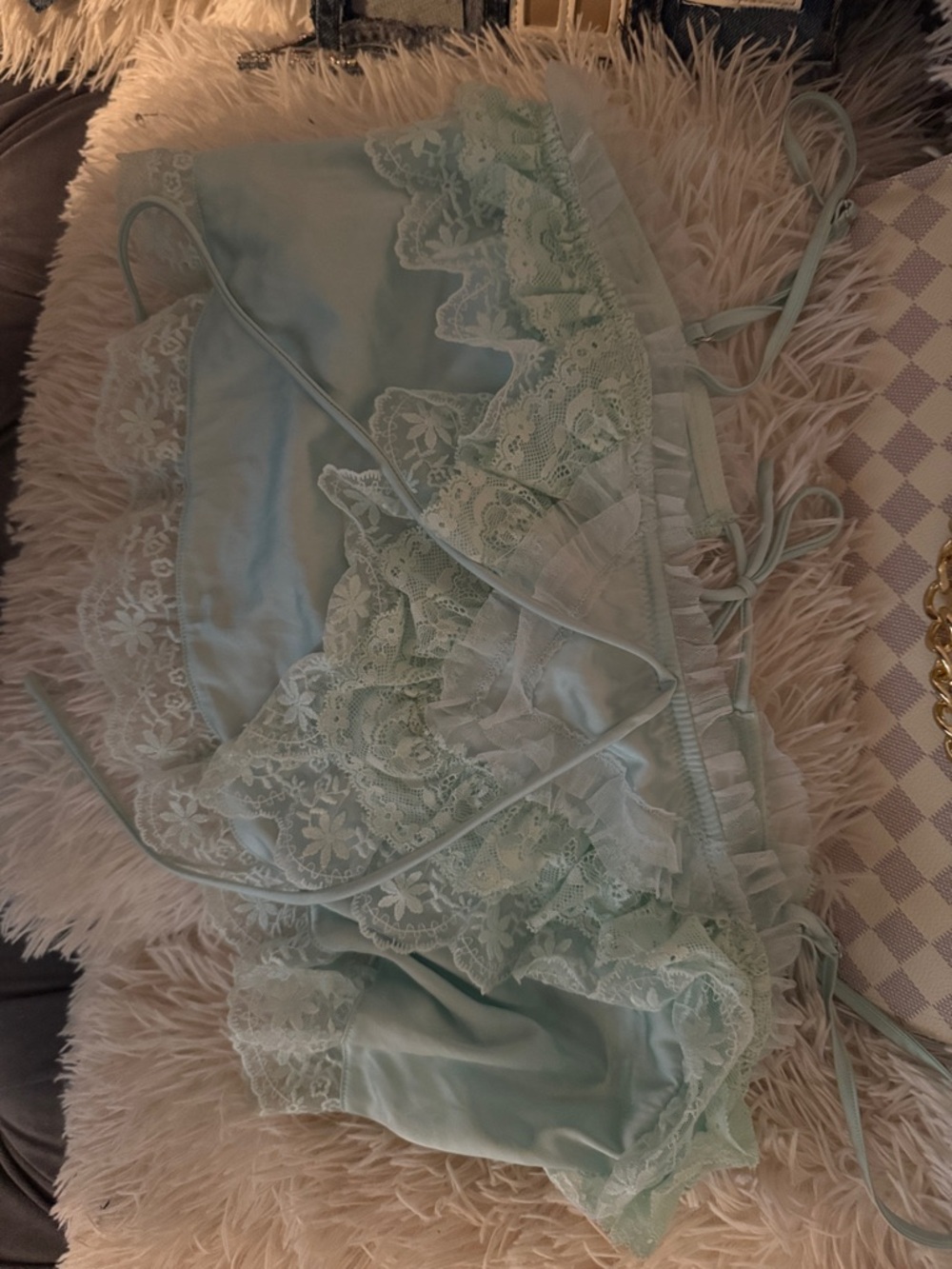 Anthropologie Light Blue Lace Trim Women's Camisole Shirt